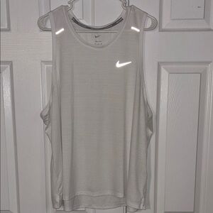 Nike Gray and Cream Relaxed Sleeveless Tank Top